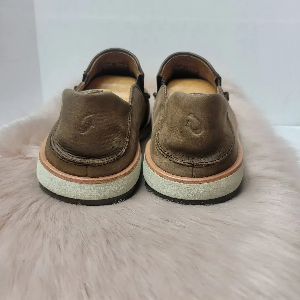 Olukai Kalia Nubuck Leather Slip On Beach Sneakers Men's Shoe Size 9